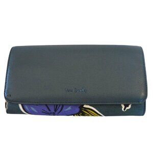 Vera Bradley Falling Flowers 2017 Retired Tri Fold Wallet Bohemian Polka Dots